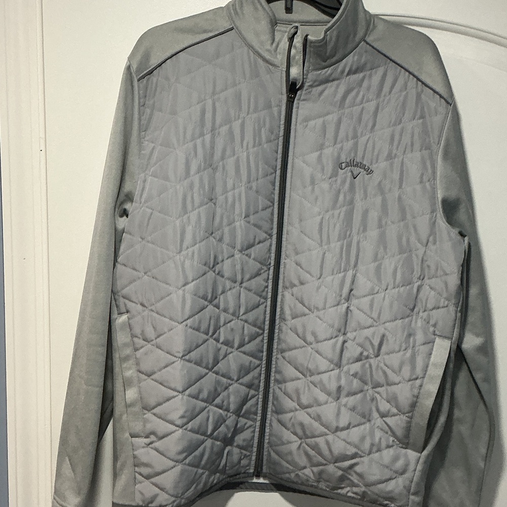 Callaway Men's Light Gray Quilted Golf Jacket